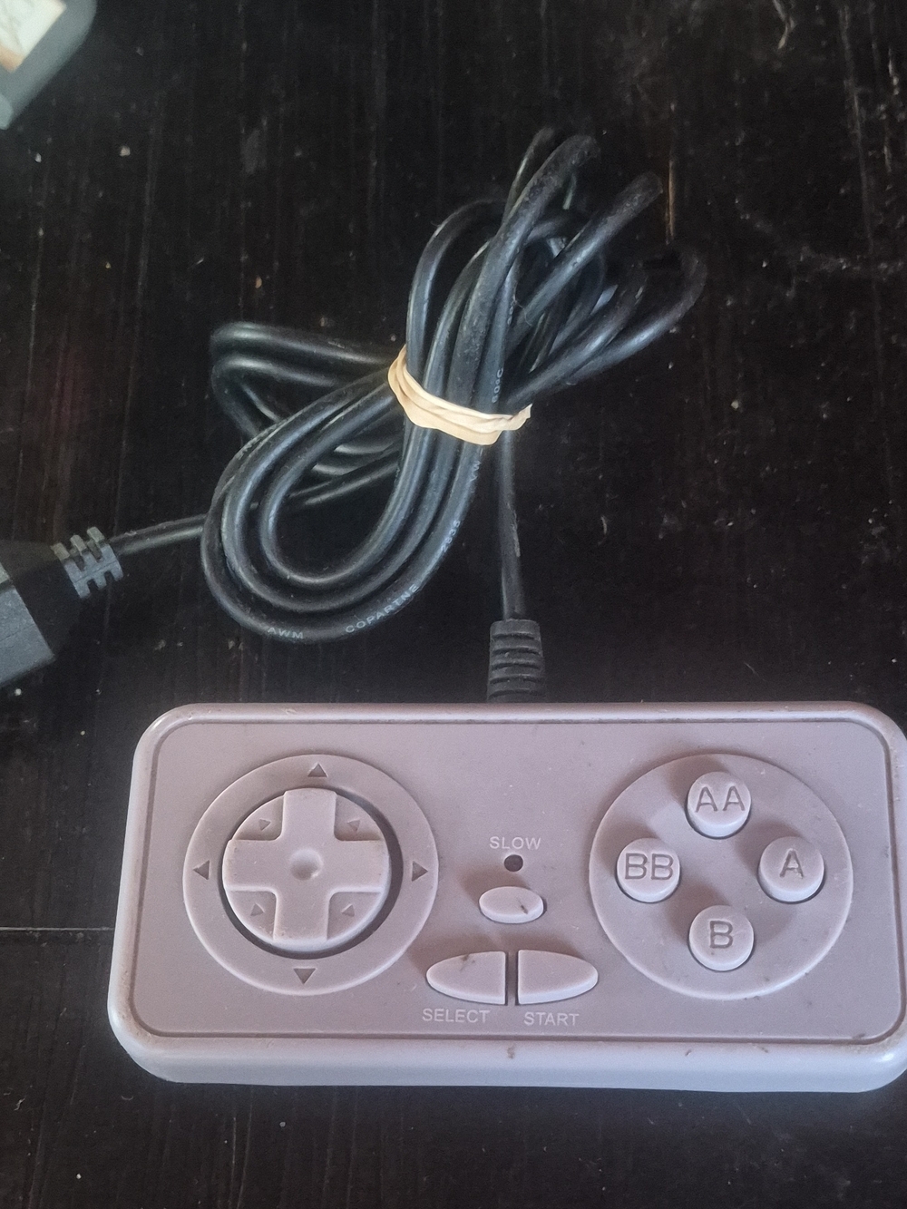 Untested Wired Black Retro-Style Game Controller - Classic 4-Button Design